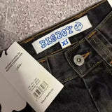 bigboy foreign trade american retro autumn new mens jeans ins black loose straight wide leg cargo pants streetwear men joggers sporty tapered joggers