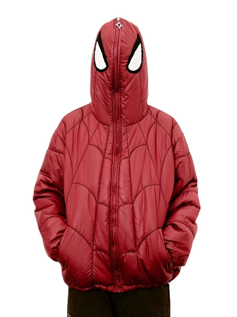Cyberpunk Shirt – Spider Embroidery Hooded Coton Padded Jacket And Coat Mens – Streetwear Fashion for Men & Women