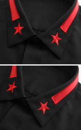 New 2022 Luxury Men Classic Embroidered stars comfortable Fashion Cotton Casual Shirts Shirt High Quality Short Sleeves A116