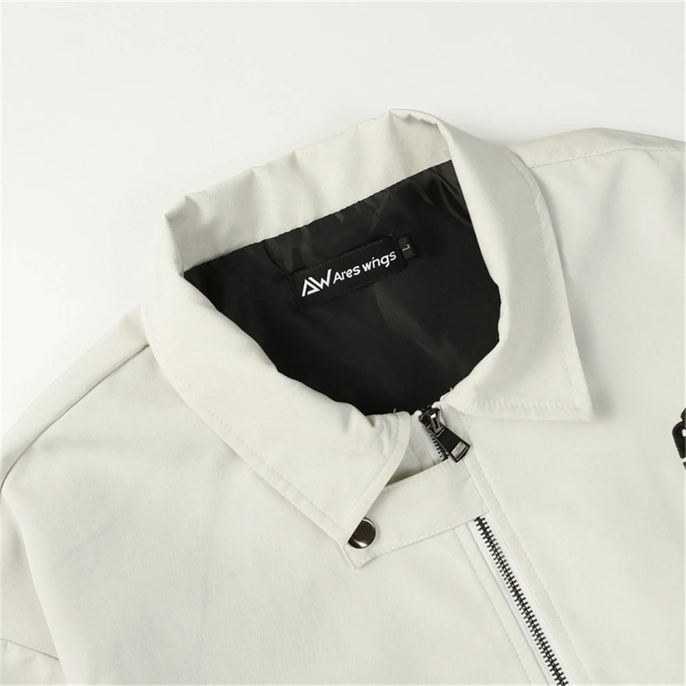 Streetwear windbreaker graffiti fleece zip-up quilted