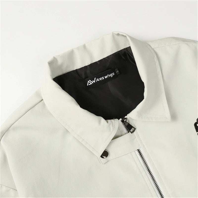 Streetwear windbreaker graffiti fleece zip-up quilted