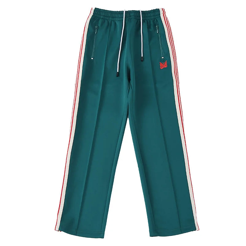 rose red embroidery pants casual men woman loose retro side edge weaving sweatpants trousers straight leg pants unique joggers style 4910