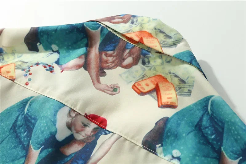 Cuba Collar Men's Shirt Short Sleeve Summer Soft and Cool Material Hawaiian Shirts Man