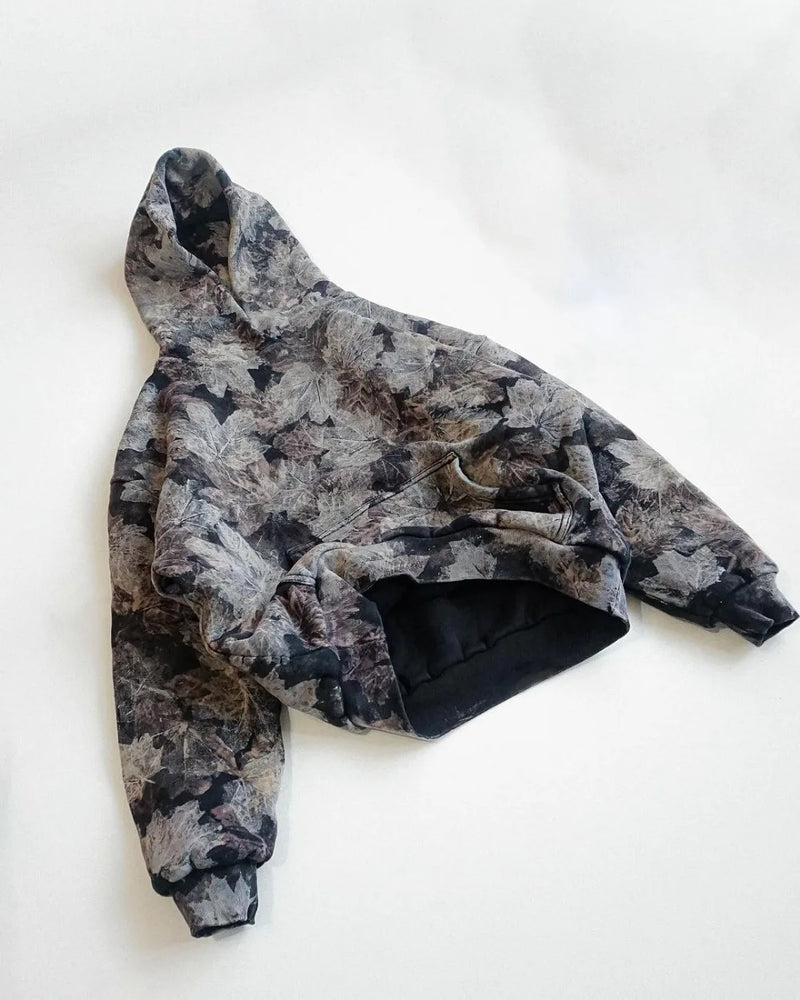 High Street Harajuku New Camouflage Leaf Pattern Hoodie Y2K Sweatshirt