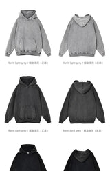 Kanye Vintage Distressed Solid Hooded Hoodie Oversize Washed Wax Dyein