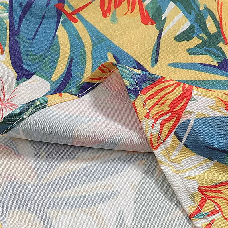 Flower Clothing Retro Hawaiian Vacation Shirts Daily Versatile Loose Tops Fashion Half Sleeve Shirt