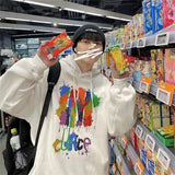 Autumn Graffiti Letter Hooded Sweatshirts Men's Design Graphic Printed Hoodies New Hip Hop Fashion Hoody Y2K