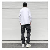 patchwork design denim flare jeans pants men casual zipper straight biker trousers jeans fashion streetwear hip hop jean joggers unique joggers style 2593