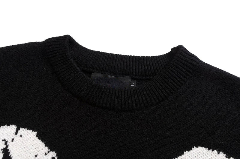 hip hop knitted sweater men winter o neck anime spider web pattern pullover streetwear casual loose sweater warm jumper knitwear - oversized streetwear hoodie, high quality cotton hoodie, Y2K grunge street style