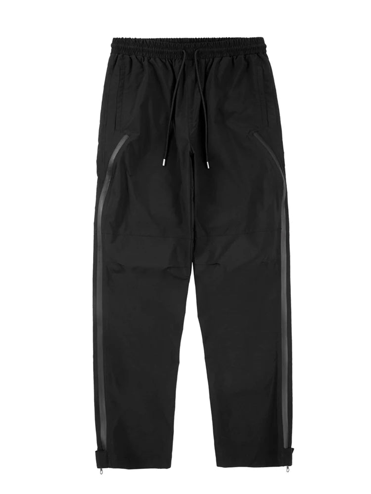 american street wear machine oversized joggers pants rubber side zipper nylon casual pants harajuku mens black track pants unique joggers style 3790