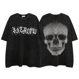 Vaporwave Streetwear – 2023 Streetwear T Shirt Skull Skeleton Graphic Hip Hop Overs – Urban Streetwear for Men & Women