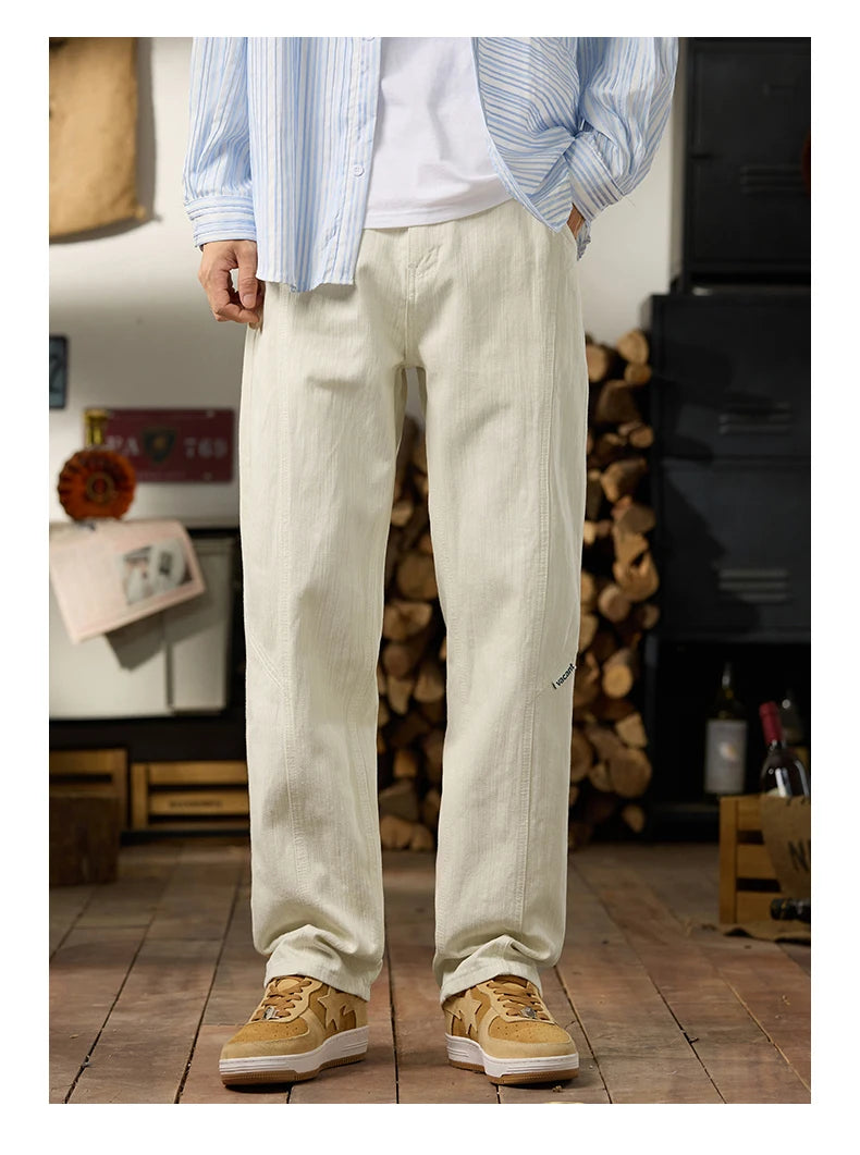 men classic fashion vintage casual loose plus size 28 42 straight white soft denim jeans pant cityboy jeans long trousers man unique jeans style 2111