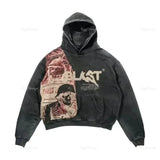 Trendy American Harajuku Devil Oversized Sweatshirt Hoodie Womens Goth