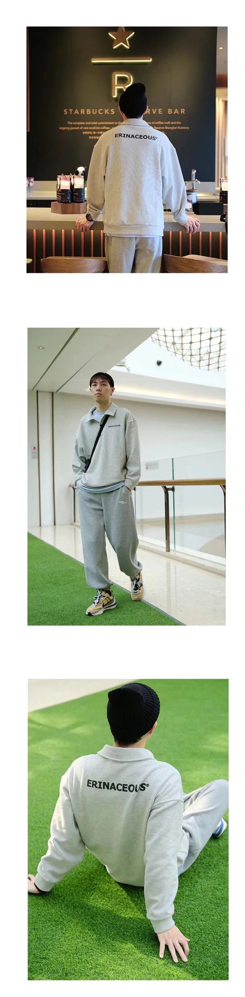 2025 Autumn Japanese Polo Sweatshirts Men Casual Waffle Turn-down Collar Sweatshirt High Street Long Sleeve Tops New in Hoodie
