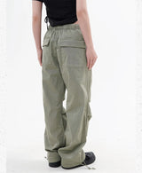 knee fold baggy pants unisex casual elastic waist straight trousers streetwear fashion drawstring women men hip hop y2k joggers unique joggers style 1270