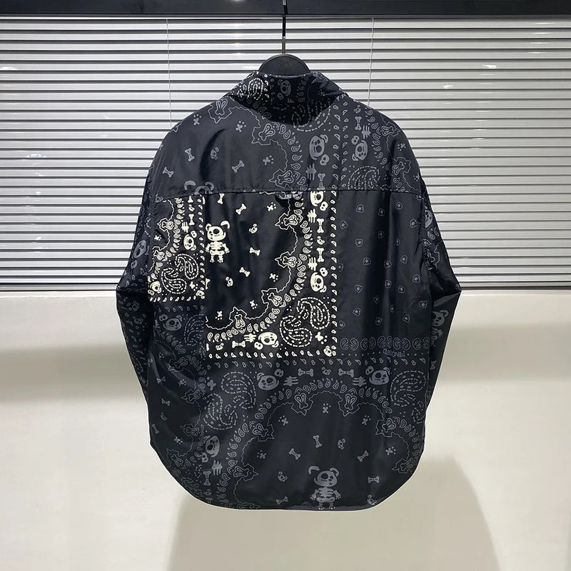 New fluorescent Luxury Men West Coast CRIPS Cashew Shirt Coats & Jackets / Down Coats Cotton Warm Winter Oversize Thin #A586