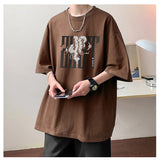 Y2k Crying character – 2024 New American Letter Print Short Sleeve Tee Shirt Mens