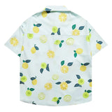 Men Shirts Hawaiian Beach Style Casual Clothes Loose Comfortable Holiday Tops Fruit Print Refreshing Feeling Summer Short Sleeve