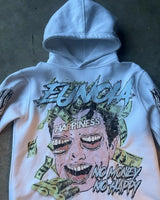 Anime Aesthetic Tee – Harajuku Money Face Print Hoodies Women Graphic Y2K Top Over – Streetwear Fashion for Men & Women