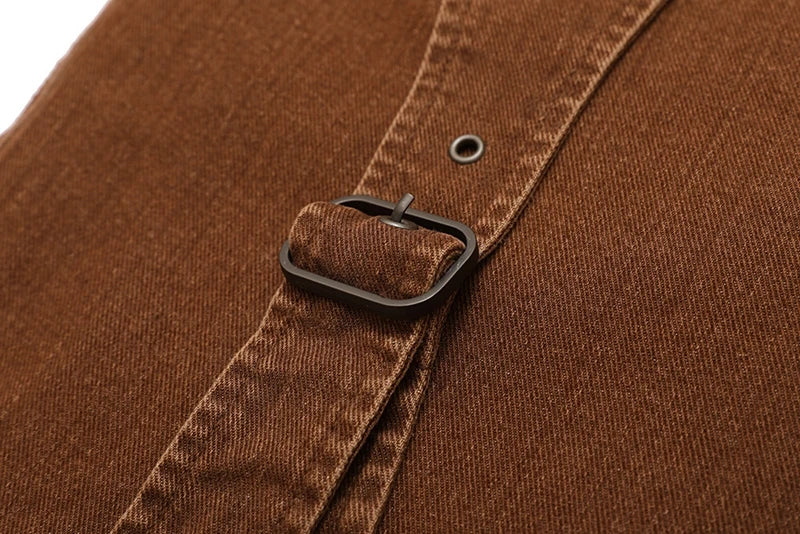 2023 cool design bandage pockets vintage brown baggy men cargo jeans pants y2k hip hop women cotton long trousers pantaloni uomo unique cargo style 1865