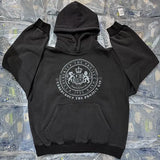 Minimalist cyber hoodie with high-tech geometric print