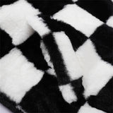 Abcvan Snaki 2023 New High Quality Black and White Plaid Rabbit Hair Cotton Coat Men's and Women's Coat