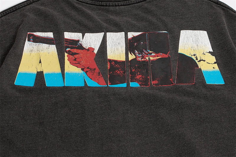 gothic oversized shirt featuring 24ss summer vintage retro anime printing high street t shirt tops