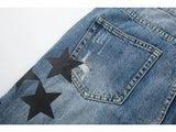 fashion ripped destroied jeans trousers distressed biker jeans with stars high street slim pants joggers denim jeans for men unique joggers style 3249