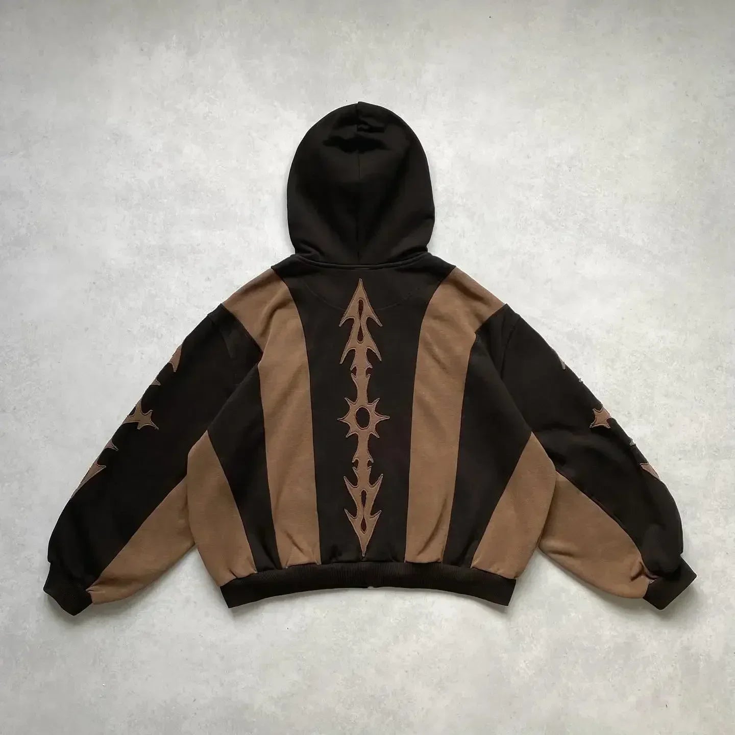 Vaporwave Drop – Y2K Patch Design Loose Zip Hoodies For Men Geometric Pattern – Streetwear Fashion for Men & Women