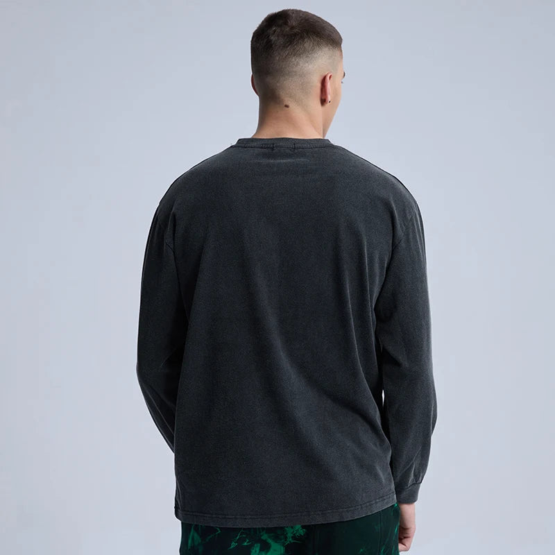 Glitchcore Design – Rainbowtouches Washed Long T Shirt Men Vintage Fashion Creat – Edgy Streetwear for All Genders