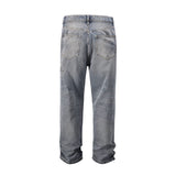 frayed hole washed pantalones hombre baggy jeans mens straight hip hop casual ropa y2k denim pants oversized cargo trousers multi-pocket cargos