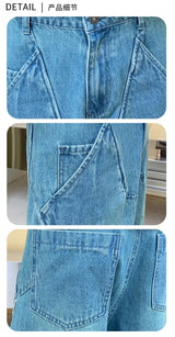 cityboy splice fashion brand jeans men streetwear hip hop vibe loose casual straight washed denim baggy jeans pant man trousers unique jeans style 2661