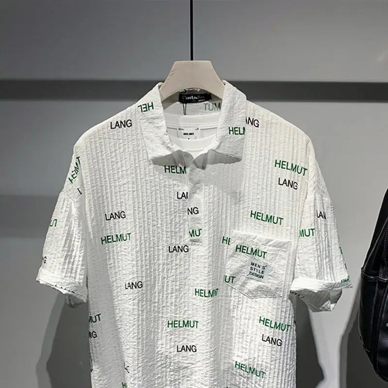 Y2k Aesthetic piece – Summer Short Sleeved T Shirt New Short Sleeved Shirt Mens Fa