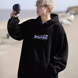 Retro Korean Street Pullover – Winter Letter Embroidered Baggy Hoodies For Men Y2K Vintage Streetwear Hooded Sweatshirt Hip Hop Fashion Fleece Pullover Hoody | Zip Knit Drop #197