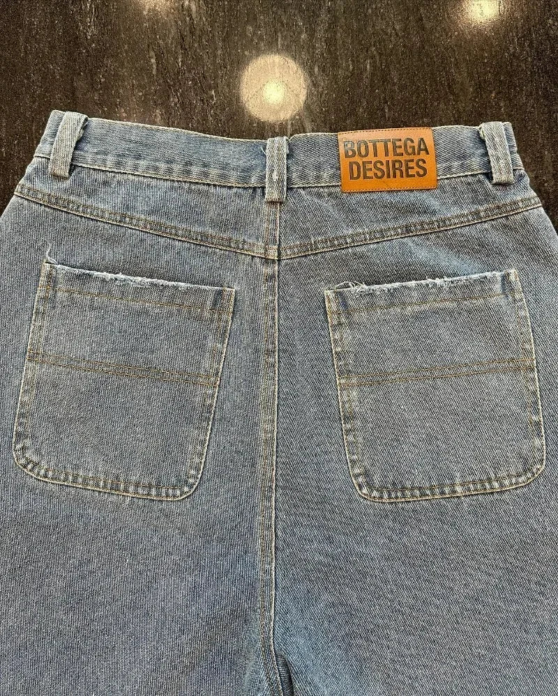 American Street Harajuku Retro Denim Shorts with Letter Embroidery Oversized Jeans Men Y2k Loose Casual Versatile Shorts Women