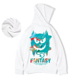 Harajuku Devil Graffiti Print Oversized Hoodies For Men Autumn Hooded