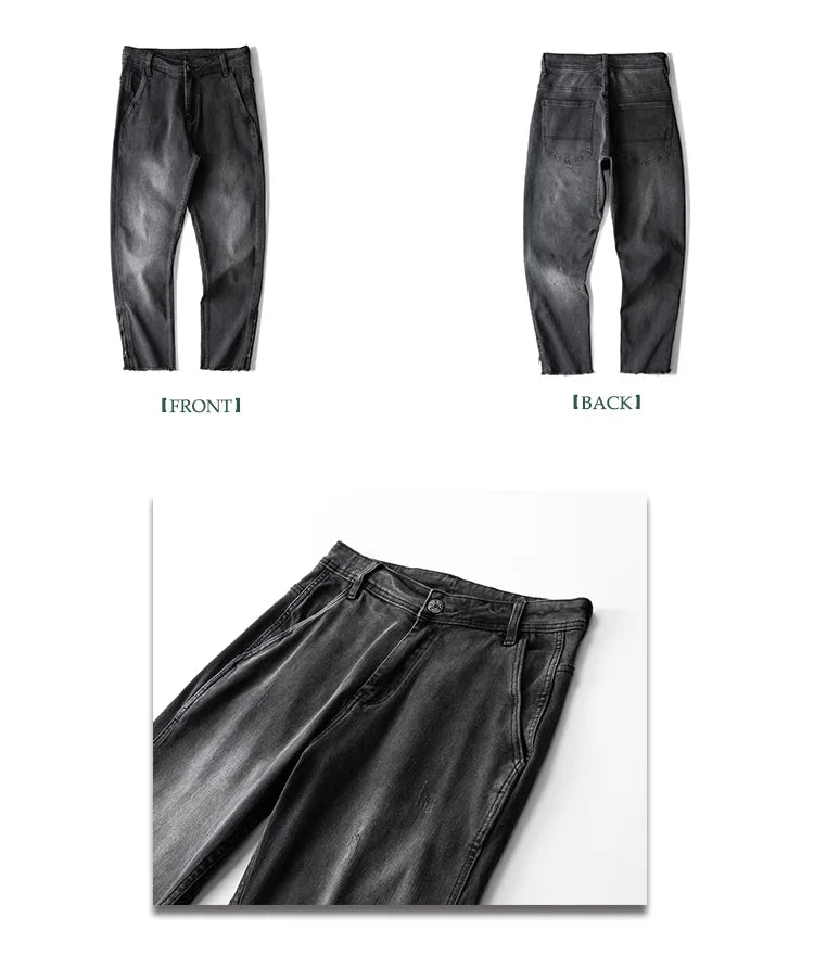 men streetwear hem zipper plus size distressed retro fashion loose casual denim pants jeans cityboy jeans trousers 28 40 unique jeans style 2724