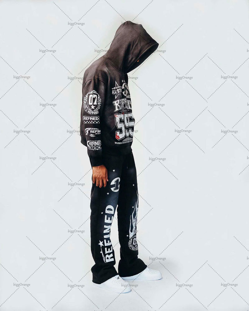 Y2K High Street Clothing Oversized Pullover Sweatshirt Mens 2023 Sprin