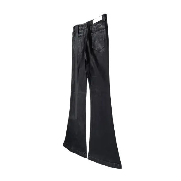 european and american street batik black paint coat wide jeans pants fashionable baggy contoured distressed flared denim jeans unique jeans style 1597