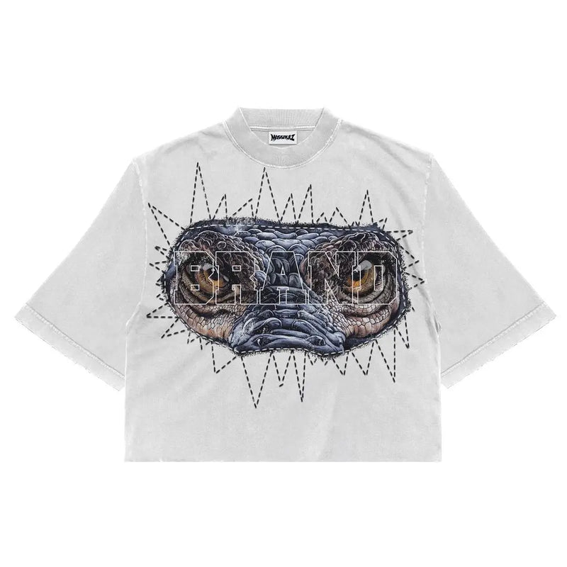 Trapwear Oversized shirt – Harajuku Trendy Oversized T Shirt New Gothic Fashion Crocodi
