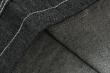 y2k streetwear multi pockets embroidery washed summer jeans shorts for men wide leg baggy casual denim over knee length pants unique jeans style 4748