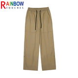 rainbowtouches new 2022 brand mens casual pants high street green pants loose straight men concise fashion mens trousers unisex urban fashion pants