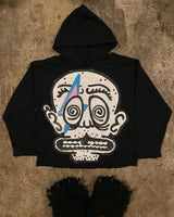Y2K Womens Clothing Sweatshirt Long Sleeved Pullover Handdrawn Pattern