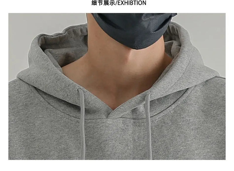 Fashionable Korean Personalized Hooded Sweatshirt Men's Letter Autumn and Winter Tops Japanese Casual Loose Pullover Jacket Tops