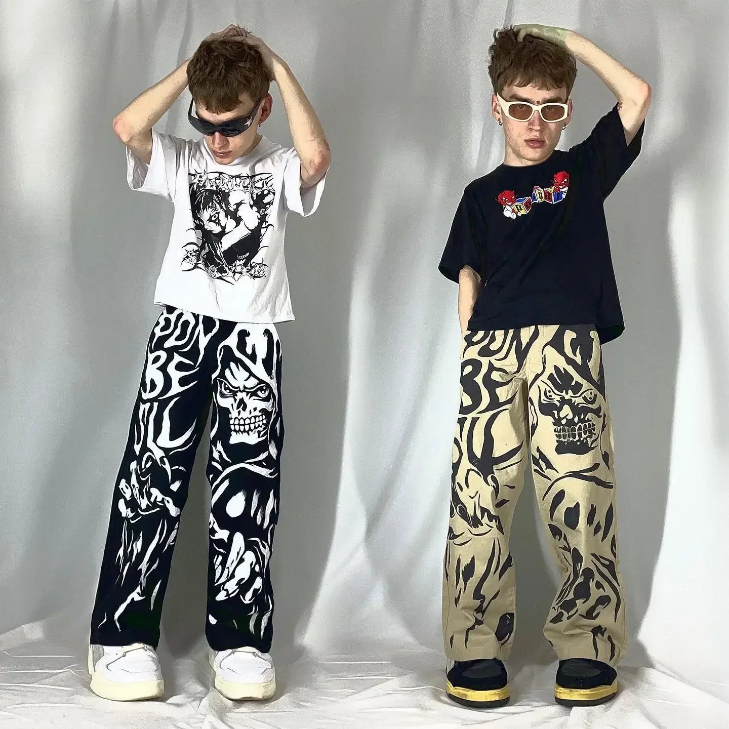 harajuku sunny sexy girl anime print baggy jeans new style wide leg trouser y2k popular streetwear men women high waist pants unique jeans style 5486