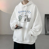 Cool Cartoon Cat Graphic Print Hoodies For Men Y2K Streetwear Clothes