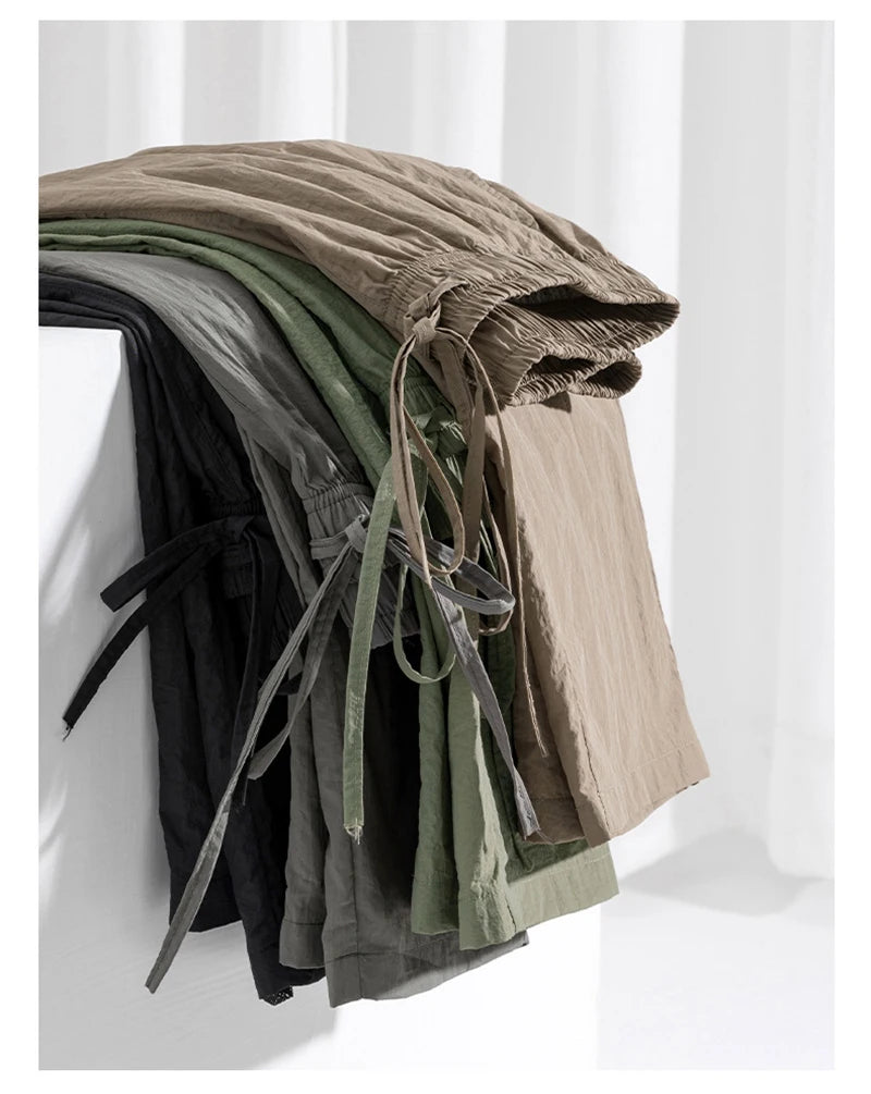 2024 new linen straight baggy pants for men summer breathable wide leg trousers y2k streetwear drawstring gym pantalones hombre unique default style 3274