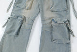 vintage multi pocket baggy jeans mens harajuku cargo denim pants retro hip hop straight loose jean pants men clothing unique cargo style 1083