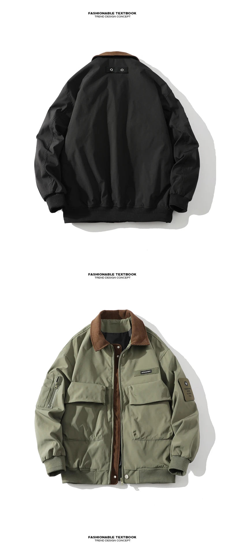 menswear fashion piece featuring american style men loose pilot jacket multi pocket retro casual corduroy patchwork lapel jacket male outerwear workwear jacket design – premium quality jacket for men