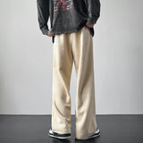 winter thickened pants men warm oversized wide leg pants men streetwear loose straight pants mens black beige thick trousers minimalist street pants